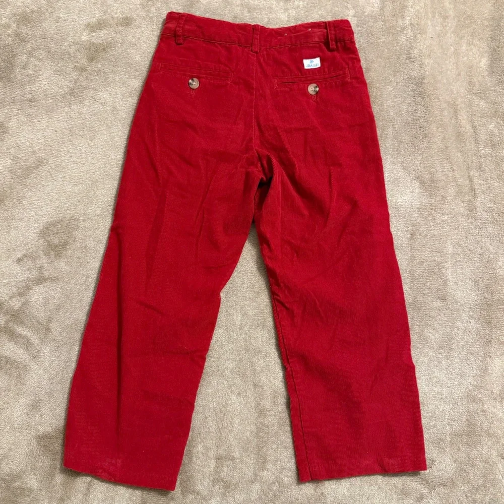J. Bailey Boys Red Corduroy Pants Champ-22F Straight Leg Size 7